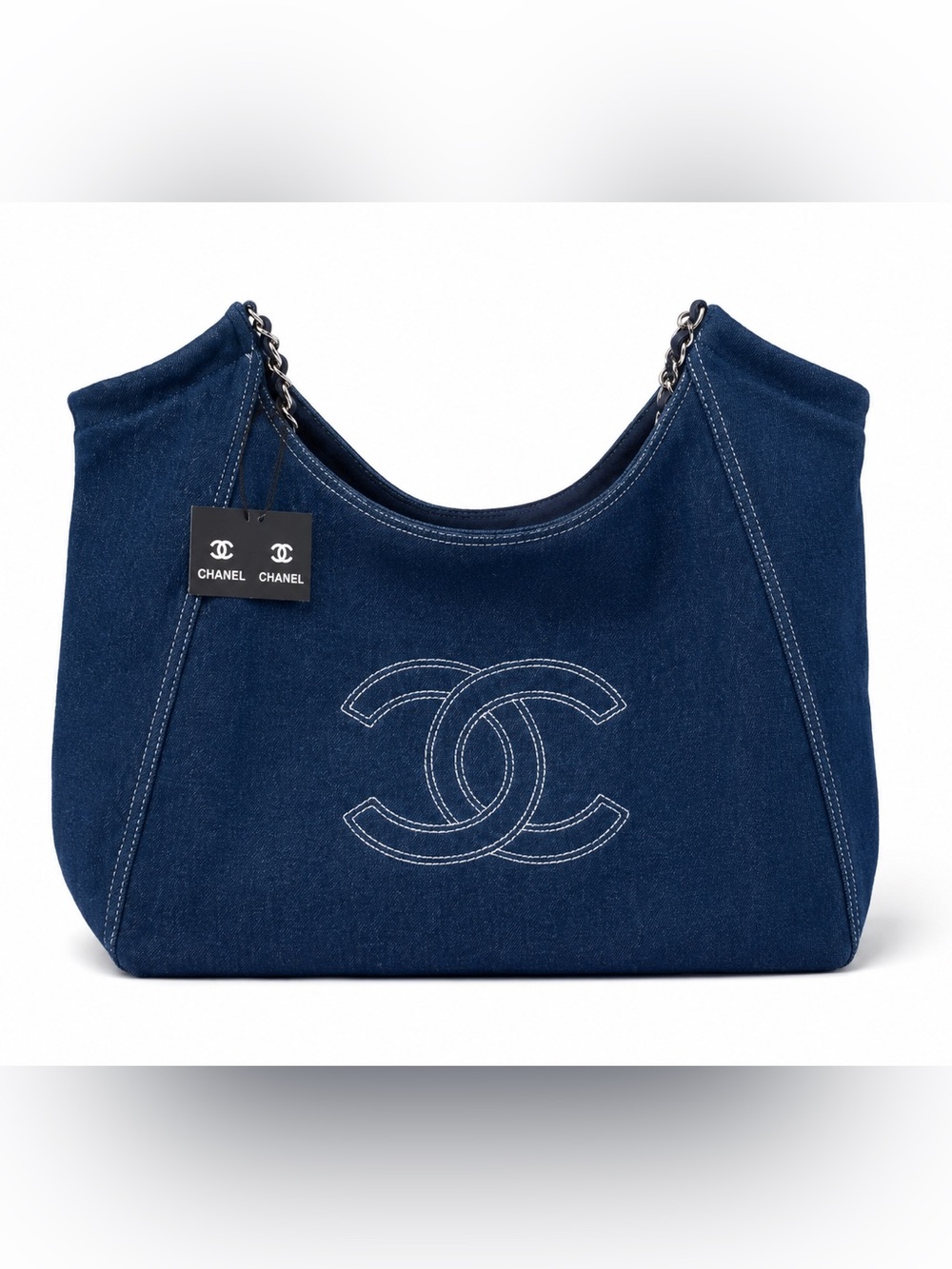 Chanel GWP Denim Cabas Tote + Detachable Pouch + Dust Bag
